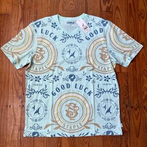 Staple Pigeon All Over Tee - Teal - Size XL